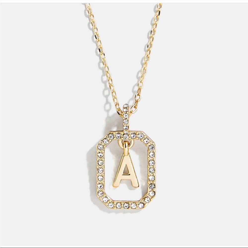 BaubleBar Gold Initial Pendant Necklace - P, B, E
